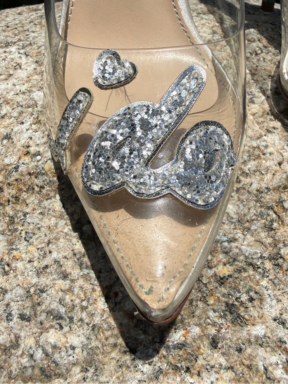 Betsey Johnson I Do Heels Clear PVC Bridal Pumps Wedding Bachelorette Bride 7.5 - Picture 2 of 11